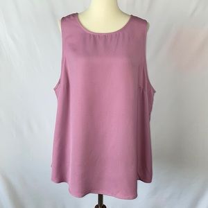 14th & Union Mauve Tank Blouse with Round Hem and Back Keyhole - Size 1X